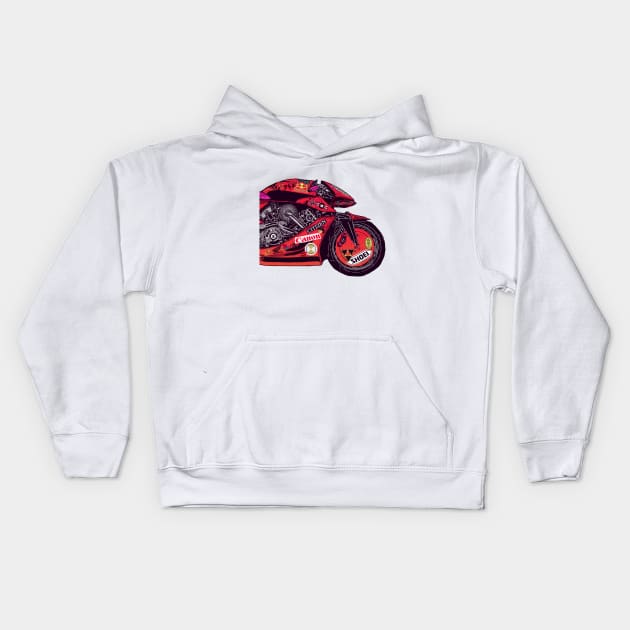 Akira Bike Transparent Kids Hoodie by justblackdesign